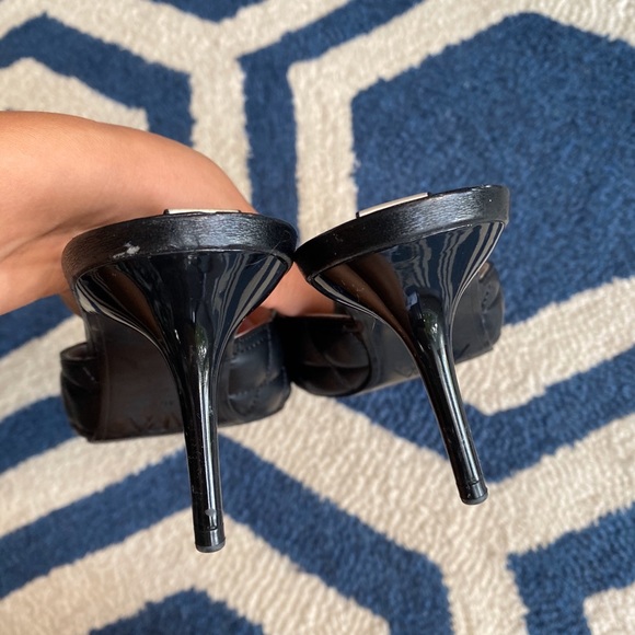 🖤 ZARA QUILTED POINTED TOE OPEN HEEL FAUX LEATHER HEELS! - Picture 7 of 11